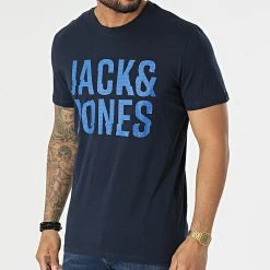 Meilleur prix 🎁 Tee 👚 Shirt Arthurs Bleu Marine de Jack And Jones ⌛