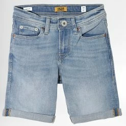 Acheter 💯 Short Jean Enfant Rick Original Bleu Denim de Jack And Jones 😍
