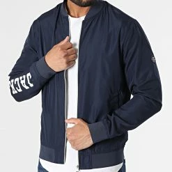 Offres 🧨 Veste Zippée Vegas Bleu Marine de Jack And Jones 🛒