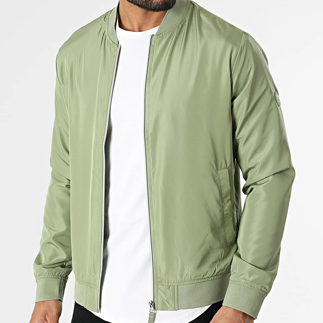 Sortie ⌛ Veste Zippée Vegas Vert Kaki Clair de Jack And Jones 🛒 3 Sortie ⌛ Veste Zippée Vegas Vert Kaki Clair de Jack And Jones 🛒 – Image 3