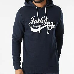 Meilleure vente ✨ Sweat Capuche Messi Bleu Marine de Jack And Jones 🔥 -Jack And Jones Soldes jack and jones 315459 12218455 NAVY BLAZER 20220421T140231 03