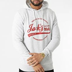 Bon marché ⭐ Sweat Capuche Messi Gris Chiné de Jack And Jones 😀 6 Bon marché ⭐ Sweat Capuche Messi Gris Chiné de Jack And Jones 😀 -Jack And Jones Soldes jack and jones 315461 12218455 WHITE MEL 20220421T140730 03