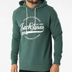 Nouveau 😀 Sweat Capuche Messi Vert de Jack And Jones 👍