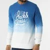 Bon marché 🎉 Sweat Crewneck Tarif Bleu Roi Blanc Dégradé de Jack And Jones 🎁