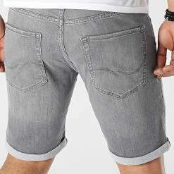Meilleure affaire 🎁 Short Jean Rick Original Gris de Jack And Jones ⭐ -Jack And Jones Soldes jack and jones 315605 12207403 GREY DENIM 20220420T151058 04