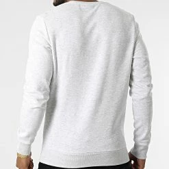 Nouveau 🎉 Sweat Crewneck Elden Gris Clair Chiné de Jack And Jones ❤️ -Jack And Jones Soldes jack and jones 316653 12213301 WHITE MEL 20220506T150948 04