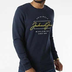 Acheter 🎁 Sweat Crewneck Elden Bleu Marine de Jack And Jones 😀 -Jack And Jones Soldes jack and jones 316654 12213301 NAVY BLAZER 20220506T150923 03