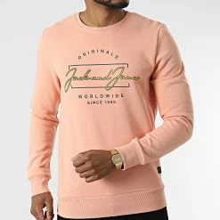 Meilleure vente 🤩 Sweat Crewneck Elden Rose de Jack And Jones ❤️ -Jack And Jones Soldes jack and jones 316660 12213301 CORAL PINK 20220509T150915 03