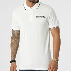 Acheter 💯 Polo A Manches Courtes Glow Beige Clair de Jack And Jones 🔔