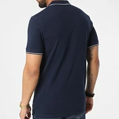 Tout neuf 🧨 Polo A Manches Courtes Glow Bleu Marine de Jack And Jones ⌛ -Jack And Jones Soldes jack and jones 318161 12218524 NAVY BLAZER 20220510T154534 04