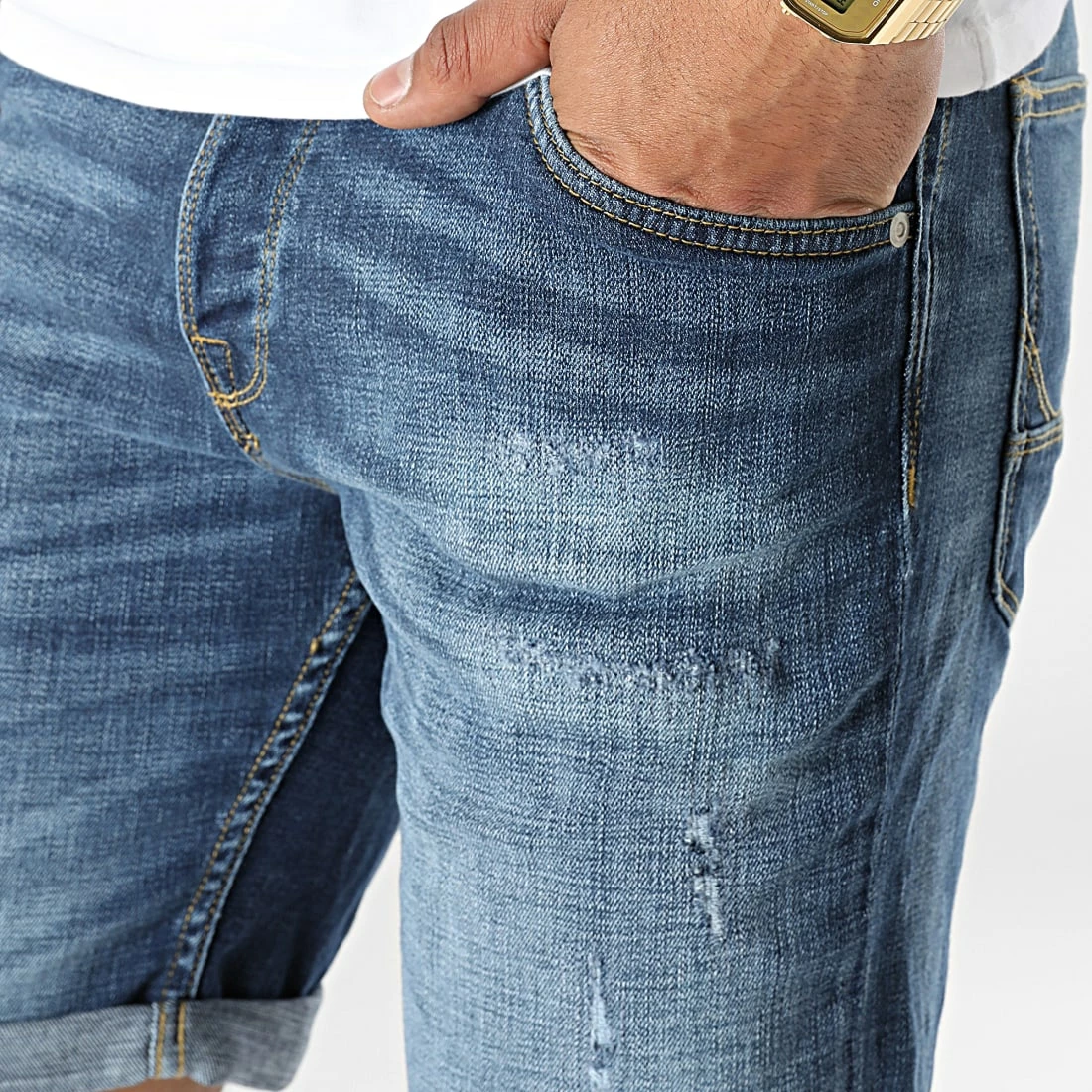 De gros 👏 Short Jean Rick Fox Bleu Denim de Jack And Jones 👍 2 De gros 👏 Short Jean Rick Fox Bleu Denim de Jack And Jones 👍 – Image 2