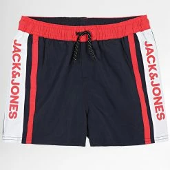 Grosses soldes 🔔 Short De Bain Enfant A Bandes Crete Bleu Marine de Jack And Jones 🥰