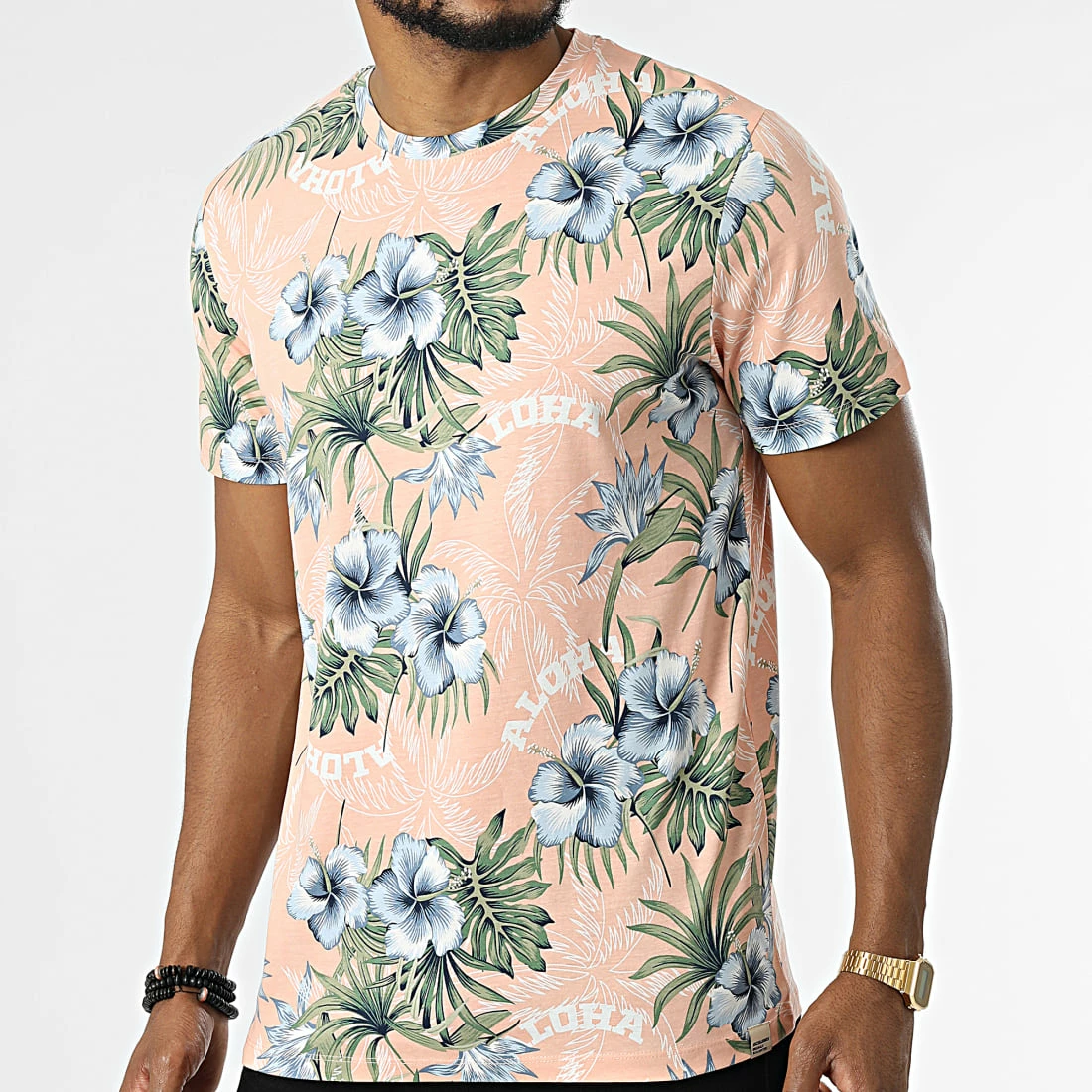 De gros 💯 Tee 👚 Shirt Venice Corail Clair Floral de Jack And Jones 👍 1 De gros 💯 Tee 👚 Shirt Venice Corail Clair Floral de Jack And Jones 👍