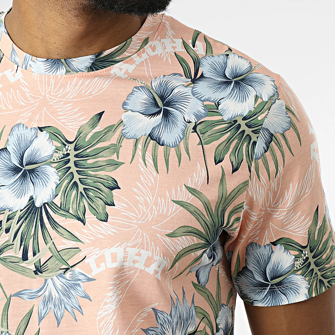 De gros 💯 Tee 👚 Shirt Venice Corail Clair Floral de Jack And Jones 👍 2 De gros 💯 Tee 👚 Shirt Venice Corail Clair Floral de Jack And Jones 👍 – Image 2