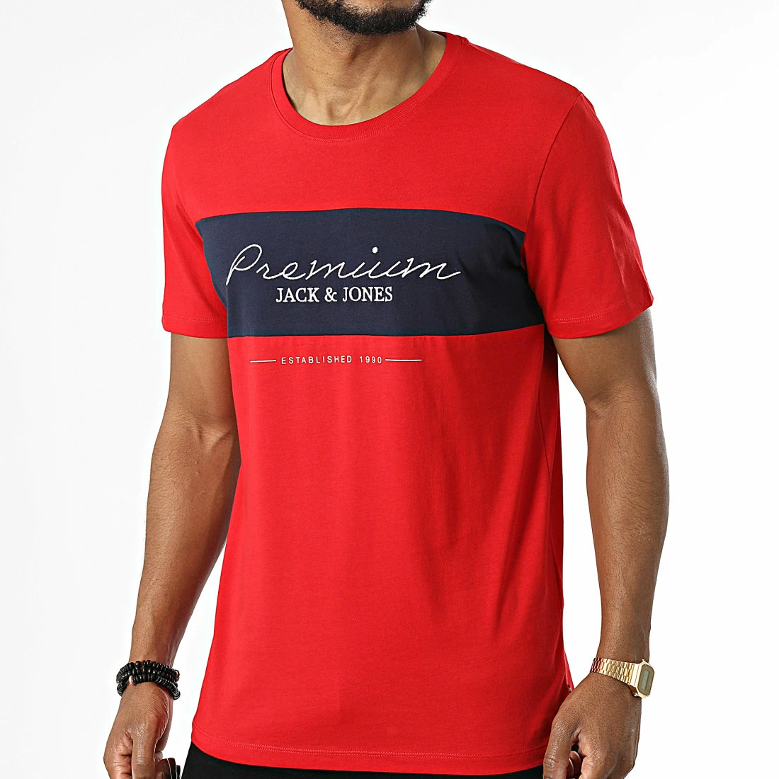 Tout neuf ❤️ Tee 👕 Shirt Wider Rouge de Jack And Jones ⭐ 1 Tout neuf ❤️ Tee 👕 Shirt Wider Rouge de Jack And Jones ⭐