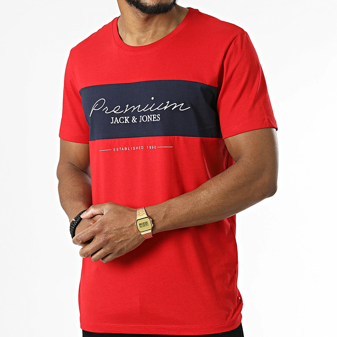 Tout neuf ❤️ Tee 👕 Shirt Wider Rouge de Jack And Jones ⭐ 3 Tout neuf ❤️ Tee 👕 Shirt Wider Rouge de Jack And Jones ⭐ – Image 3