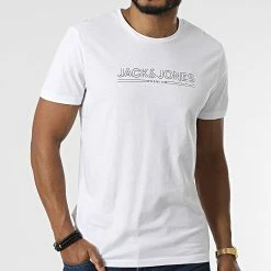 Vente flash 😉 Tee 👕 Shirt Booster Blanc de Jack And Jones 😍