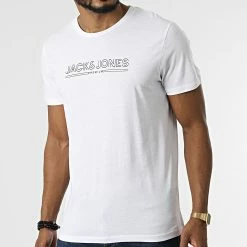 Vente flash 😉 Tee 👕 Shirt Booster Blanc de Jack And Jones 😍 -Jack And Jones Soldes jack and jones 319192 12214517 WHITE 20220518T141426 03