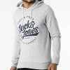 Grosses soldes 😉 Sweat Capuche Simon Gris Chiné de Jack And Jones 🔥