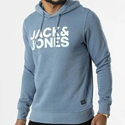 Tout neuf 🥰 Sweat Capuche Wallace Bleu Clair de Jack And Jones 😉