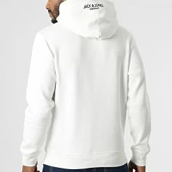 Remise 👏 Sweat Capuche Glow Blanc de Jack And Jones ⌛ -Jack And Jones Soldes jack and jones 319234 12218478 CLOUD DANCER 20220518T141544 04