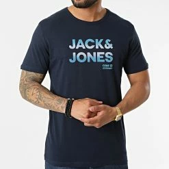 Remise 🔔 Tee 👚 Shirt Seth Bleu Marine de Jack And Jones ❤️ -Jack And Jones Soldes jack and jones 320928 12210868 NAVY BLAZER 20220531T144521 03