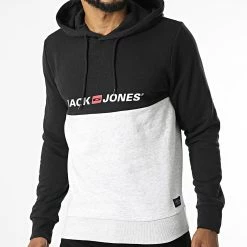 Top 10 🛒 Sweat Capuche Corp Block Noir Gris Chiné de Jack And Jones 👏 -Jack And Jones Soldes jack and jones 322341 12213309 TAP20SHOE 20220620T160820 03