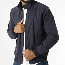 Sortie 💯 Veste Zippée Lusteve Harrigton Bleu Marine de Jack And Jones 🌟