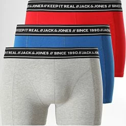 Top 10 ✔️ Lot De 3 Boxers Eddie Rouge Bleu Gris Chiné de Jack And Jones ⌛