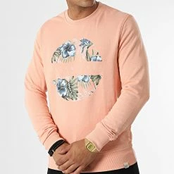 Nouveau 🎉 Sweat Crewneck Venice Branding Rose de Jack And Jones 😉 -Jack And Jones Soldes jack and jones 322888 12209777 CORAL PINK 20220614T143423 03