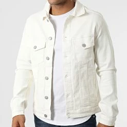 Budget 💯 Veste Jean Alvin AKM 055 Beige Clair de Jack And Jones 🛒 -Jack And Jones Soldes jack and jones 322891 12209569 WHITE DENIM 20220610T144348 03