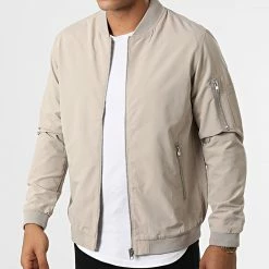 Grosses soldes 🤩 Veste Bomber Rush Beige de Jack And Jones ✔️ -Jack And Jones Soldes jack and jones 323150 12165203 STRING 20220614T150936 03