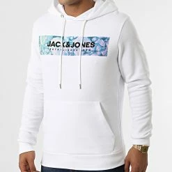 Coupon 🤩 Sweat Capuche Anniv Blanc de Jack And Jones 🔥