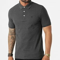 Sortie ✨ Polo Manches Courtes Paulos 12136668 Gris Anthracite de Jack And Jones 🎉