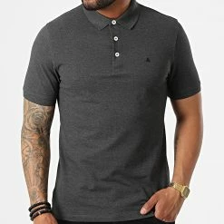 Sortie ✨ Polo Manches Courtes Paulos 12136668 Gris Anthracite de Jack And Jones 🎉 -Jack And Jones Soldes jack and jones 323605 12136668 DARK GRAY MEL TONAL BLAC 20220617T154443 03