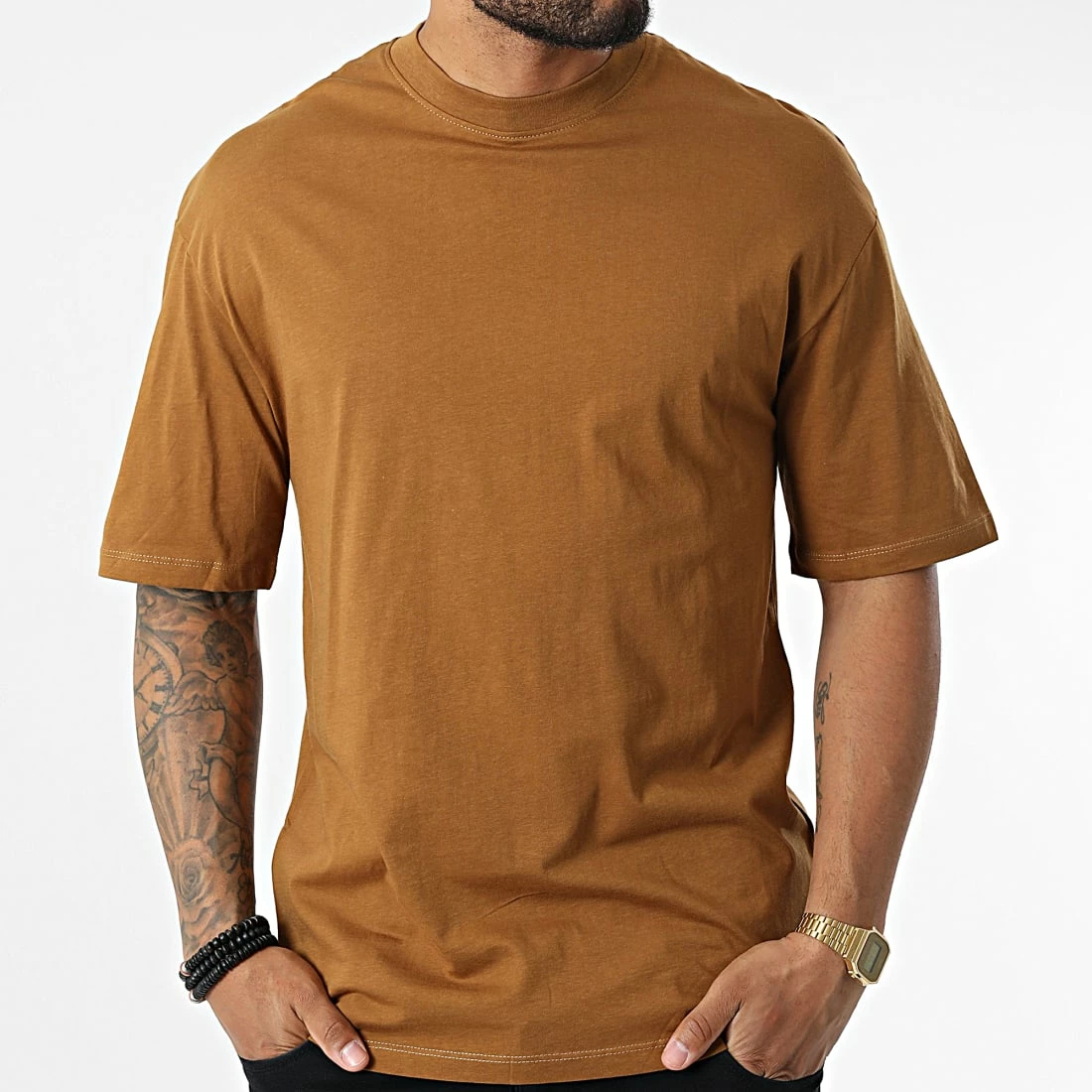 De gros ✨ Tee 👕 Shirt Brink Camel de Jack And Jones 😀 3 De gros ✨ Tee 👕 Shirt Brink Camel de Jack And Jones 😀 – Image 3