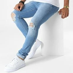 Meilleure vente 🥰 Jean Skinny Liam Original Bleu Denim de Jack And Jones 🤩 -Jack And Jones Soldes jack and jones 326108 12212789 BLUE DENIM 20220630T160922 03