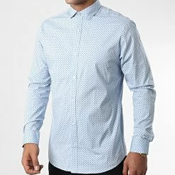 Meilleur prix ✔️ Chemise Manches Longues Blackpool Bleu Clair de Jack And Jones 😀