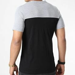 Nouveau ⭐ Tee 👚 Shirt Dan Blocking Noir Gris Chiné de Jack And Jones 🔔 -Jack And Jones Soldes jack and jones 326170 12211245 BLACK 20220706T160421 04