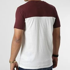 Top 10 👏 Tee 👚 Shirt Dan Blocking Beige Bordeaux de Jack And Jones 🔔 -Jack And Jones Soldes jack and jones 326171 12211245 CLOUD DANCER 20220706T160648 04