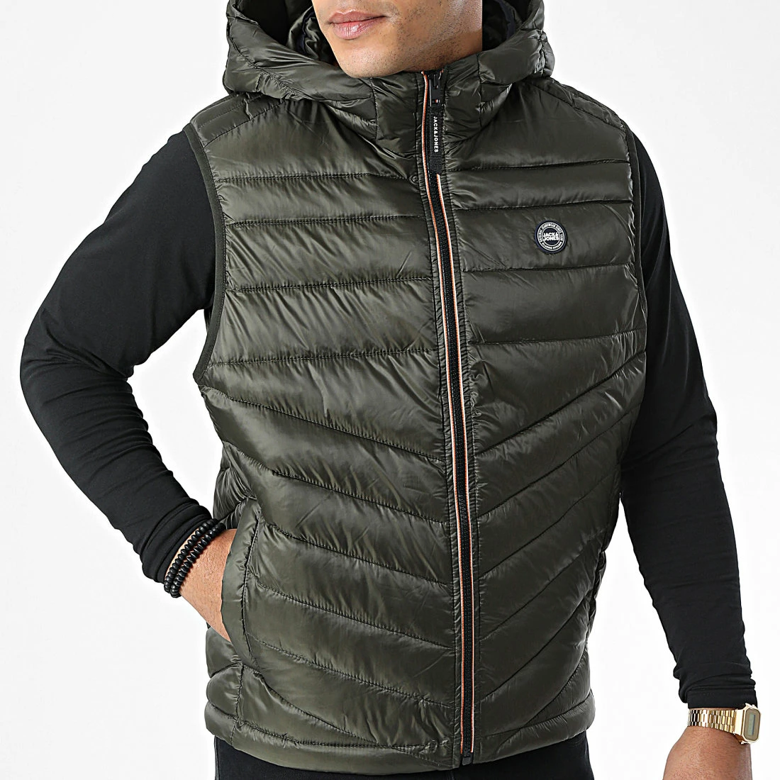 Offres ❤️ Doudoune Capuche Sans Manches Hero Vert Kaki de Jack And Jones 💯 3 Offres ❤️ Doudoune Capuche Sans Manches Hero Vert Kaki de Jack And Jones 💯 – Image 3