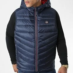 Sortie 😀 Doudoune Capuche Sans Manches Hero Bleu Marine de Jack And Jones 😀 -Jack And Jones Soldes jack and jones 326222 12211789 NAVY BLAZER CONTRAST Z 20220706T155313 03