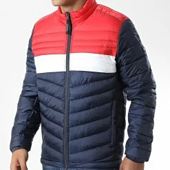 Promo 🌟 Doudoune Hero Bleu Marine Rouge de Jack And Jones 🎉