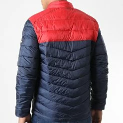 Promo 🌟 Doudoune Hero Bleu Marine Rouge de Jack And Jones 🎉 -Jack And Jones Soldes jack and jones 326260 12211788 NAVY BLAZER TRUE RED 20220706T161545 04