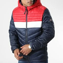 Sortie 🔥 Doudoune Capuche Hero Bleu Marine Rouge de Jack And Jones ❤️ -Jack And Jones Soldes jack and jones 326291 12211785 NAVY BLAZER TRUE RED B 20220706T154908 03