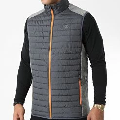 Grosses soldes ⌛ Veste Zippée Multi Bodywarmer Collar 12200684 Gris Anthracite de Jack And Jones ❤️