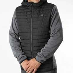 Top 10 💯 Veste Zippée Capuche Multi Quilted 12182242 Noir Gris Anthracite de Jack And Jones ✨ -Jack And Jones Soldes jack and jones 326391 12182242 BLACK GREY MEL 20220704T161039 03