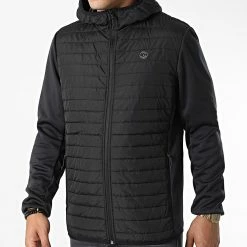 Offres 😀 Veste Zippée Capuche Multi Quilted 12182242 Noir de Jack And Jones 😍