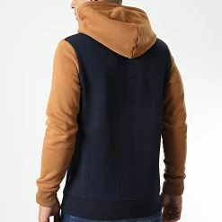 Remise 👏 Sweat Capuche Logo Blocking 12172344 Bleu Marine Marron de Jack And Jones ⭐ -Jack And Jones Soldes jack and jones 326454 12172344 RUBBER 20220706T161716 04