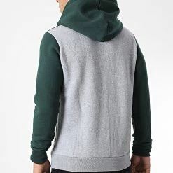 Budget 😍 Sweat Capuche 12172344 Gris Chiné Vert Blanc de Jack And Jones 🔔 -Jack And Jones Soldes jack and jones 326463 12172344 PINE GROVE 20220706T161620 04